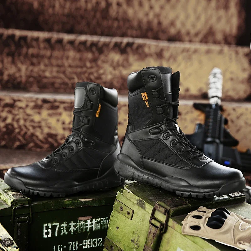 Men Military Tactical Boots Autumn Black Special Forces Combat Field Boot Outdoor Lightweight Anti Collision Zapatillas Hombre