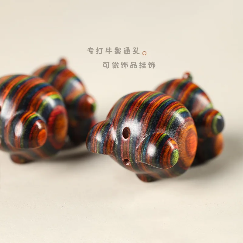 Miniature Things Sculptures Bear Ornaments Cute Colored Wooden Bear Desktop Office Accessories Home Decoration Children's Gifts