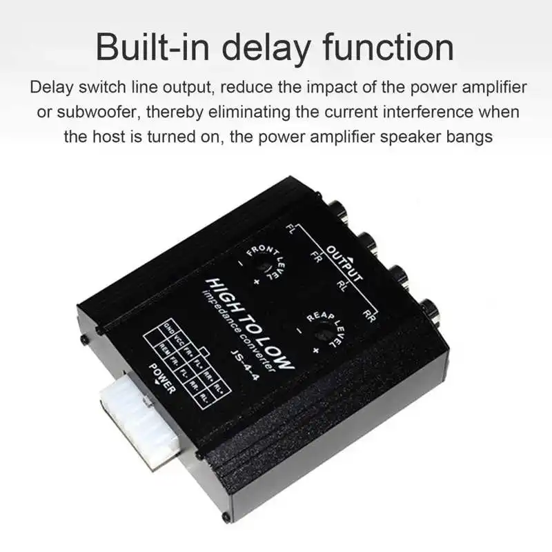 Convertitore Di Impedenza 12V A 4 Canali Da Alto A Basso Livello Per Autoradio, Con Filtro E Anti-interferenza