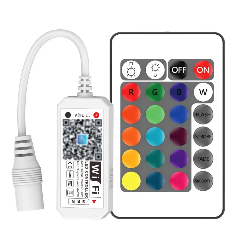 Led Rgb Controller IR Remote Wireless WiFi LED RGB Controler DC5-24V MIni Wif For 3528 5050 Strip Light