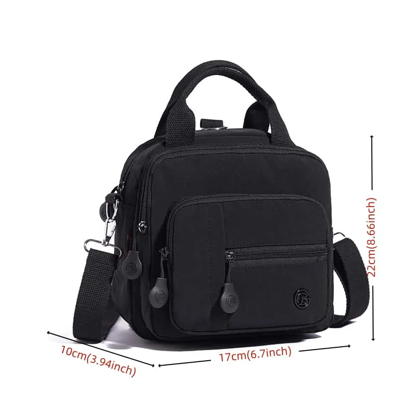 Modische, leichte Umhängetasche für Damen, vielseitige Handtasche mit mehreren Fächern, quadratische Form, Schultertasche, multifunktionale Tasche mit Tragegriff. – Detail 1