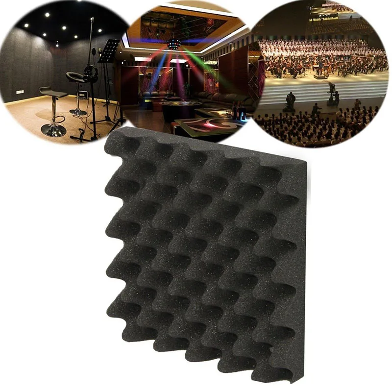 

Sound Absorbing Foam Sponge Sound Noise Insulation Bar Sound Proofing Heat Insulation Dampening Pad KTV Wall 9.8x9.8x2 Inch