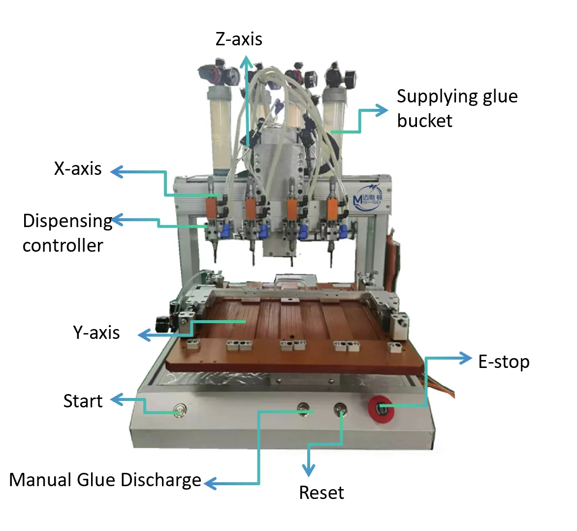 MSD Industrial Grade Multi-Needle Cold Glue Dispensing Machine Automatic Electric High-Speed 3-Axis Precision Adhesive Wood