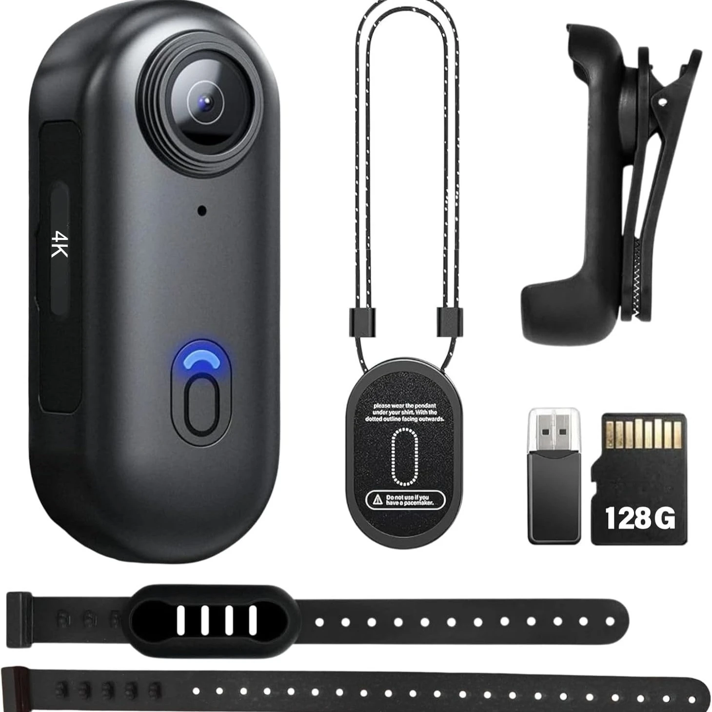 1080P/4K UHD Mini WIFI Action Camera 32&128GB Thumb POV Portable Body Cam Wearable Video Recorder with Magnetic lanyard