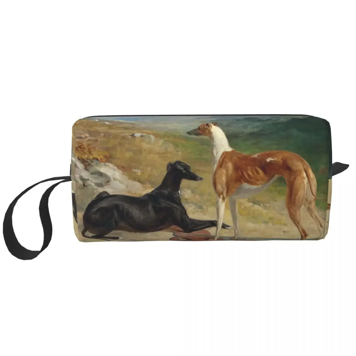 Vintage Whippet Greyhound Dog Travel Cosmetic Bag Women Sihthound Animal Toiletry Makeup Organizer Lady Beauty Storage Dopp Kit