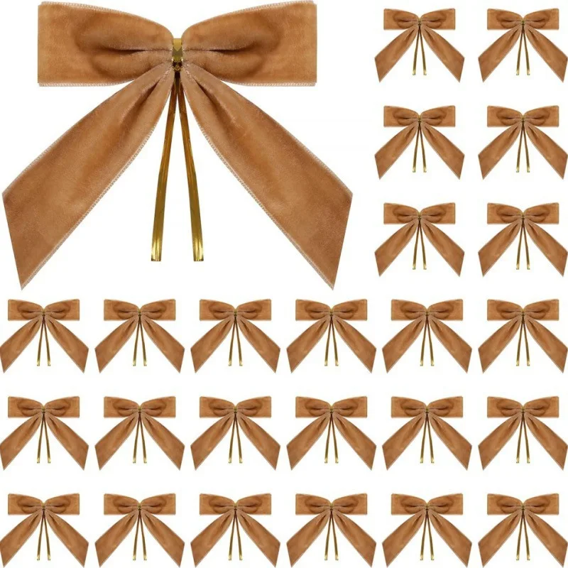 25 stücke Weihnachten Bowknot Dekoration Exquisite Urlaub Bogen Geschenke Verpackung Knoten Hause Dekoration Anhänger DIY Zubehör Ornamente