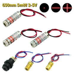 1PC 650nm 5mW Adjustable Laser Module Red Point /Line / Cross Head Glass Lens Focusable Mini Laser Pointer Industrial Class 3-5V