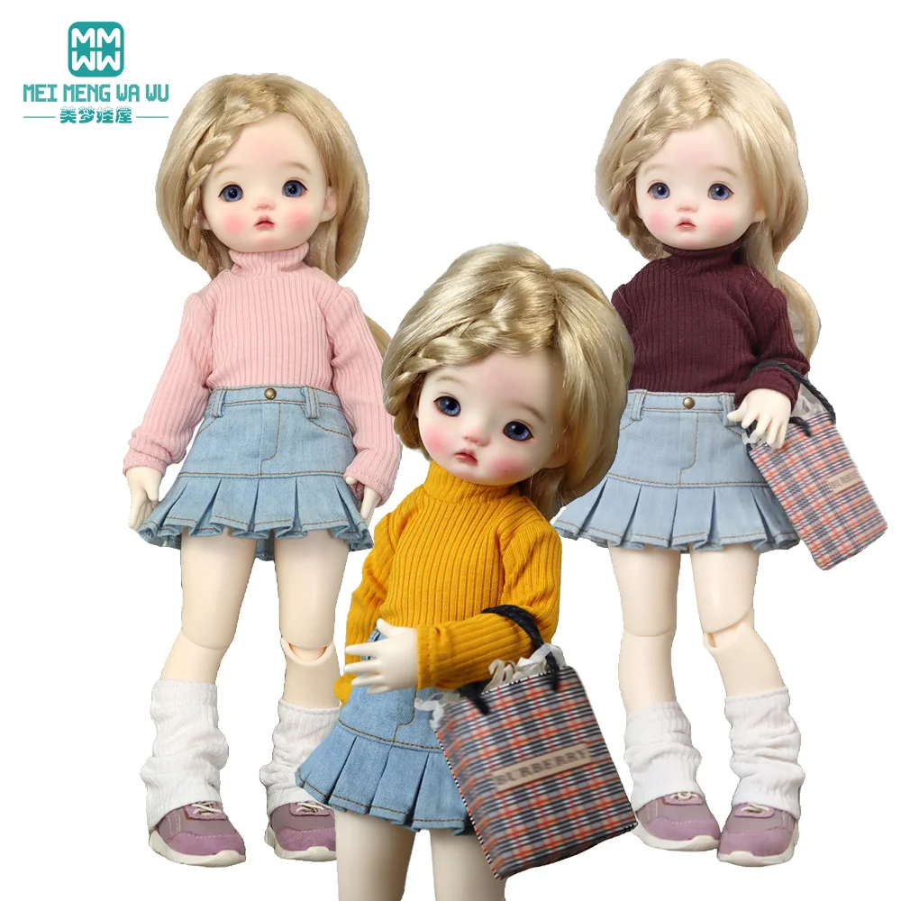 

30CM 1/6 BJD Doll Clothes Stylish plaid vests Cowboy skirts Pleated skirts Girl Gifts