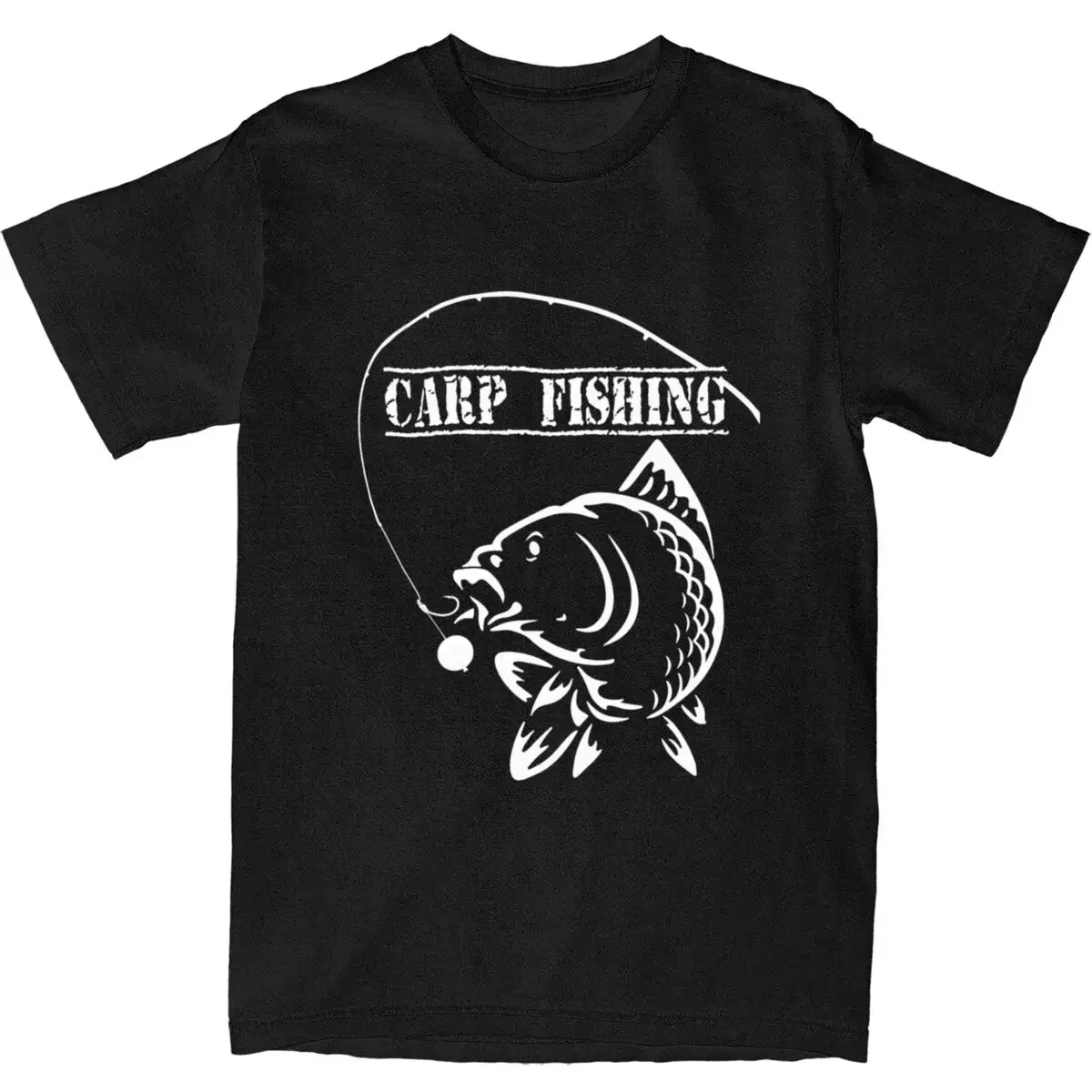 Carp Fishing T Shirt Leisure T Shirts Short-Sleeve Streetwear Tshirt Summer Cotton O-Neck Oversized Tees