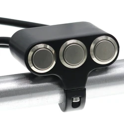 Motorcycle E-bike Scooter ATV Switch 22mm Handlebar  Switches Headlight Hazard Brake Fog Light ON-OFF Aluminum Alloy