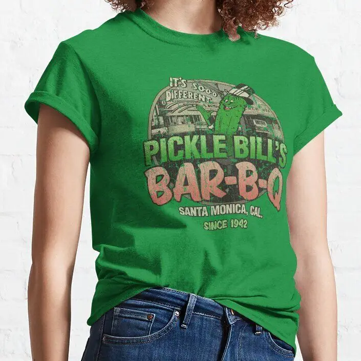 

Классическая Летняя футболка унисекс Pickle bille Bar-Bq 1941, хлопковая модная одежда для пары