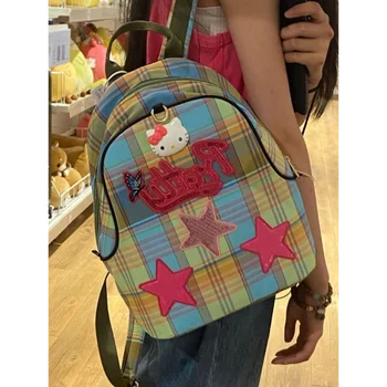سانريو مرحبا كيتي حقيبة مدرسية للطلاب ، رسوم متحركة لطيفة ، خفيفة الوزن وسعة كبيرة ، حقيبة ظهر جامعية للرجال والنساء ، جديدة