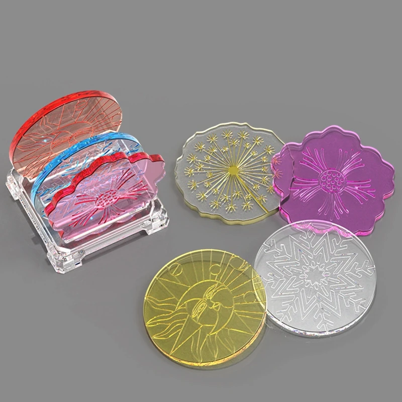 Handmade Irregular Flower Pattern UV Crystal Epoxy Resin Mold Cup Mat Storage Base Silicone Mould DIY Craft Mold