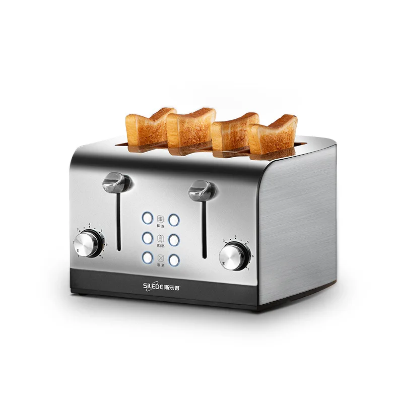 

Toaster Household Stainless Steel Commercial Hotel Toaster 4 pieces Heated Sandwich Spit Driver