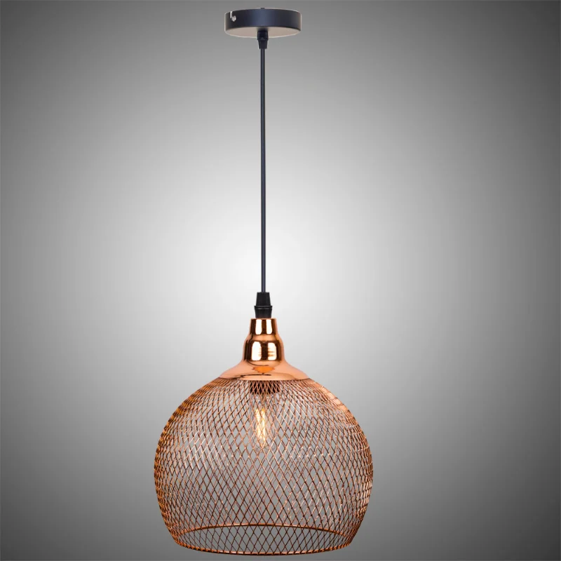 Nordic Restaurant Bar Lighting Living Room Walkway Retro Rose Gold Bird Cage Creative Light Fixture Modern Simple Chandelier