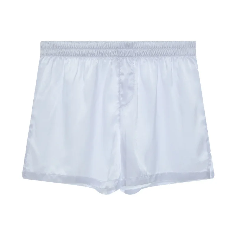 Men's Satin Lounge Shorts Silky Solid Color Loose Sleepwear Boxers Teenager Fashion Nightwear Homewear Loose Daily Sports Trunks