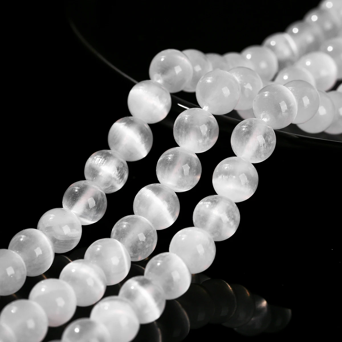 5A Genuine Natural Selenite Stone Bead Round Loose Spacer 6 8 10mm Seed Beads For Jewelry Making Diy Necklace Bracelet Accessory