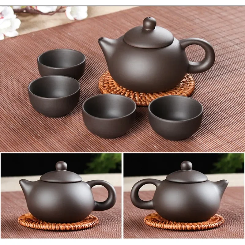 1 Pot & 4cups Without Base Yixing  Sand Tea Set Travel Portable Tea Suit Chinese Tea Ceremony Supplies Productos 2024