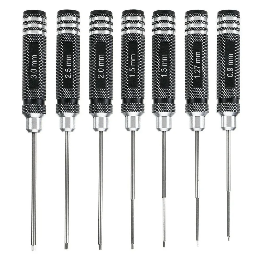7pcs HSS Hexagonal Key Screwdrivers Tools 0.9-3.0mm For RC Model Hexagonal Screwdriver