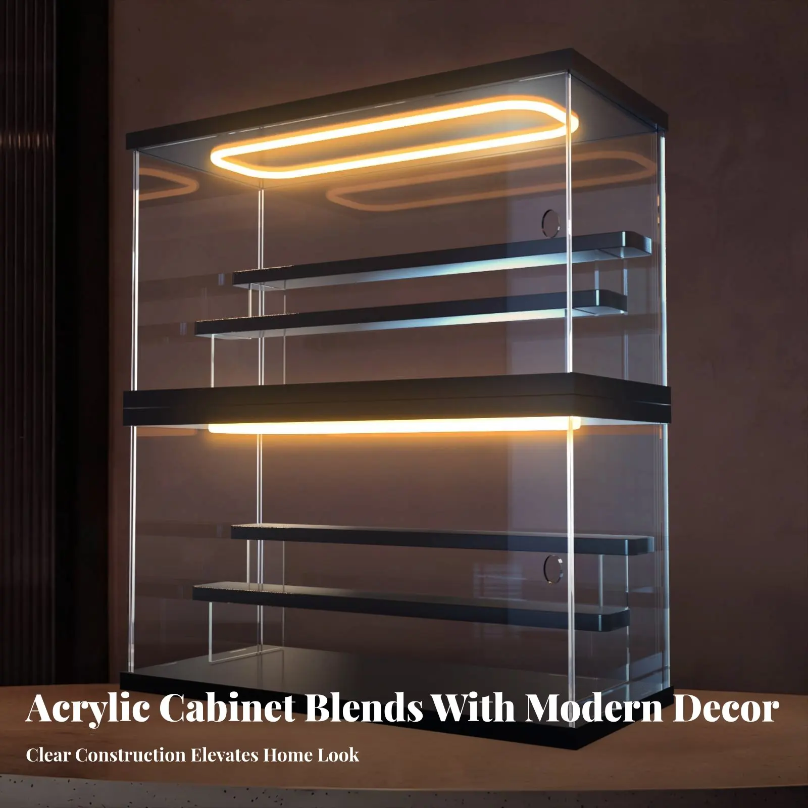 

Acrylic Figurine Cabinet High-Clearness View Acrylic Figure Showcase Lighted Lighted Display Cabinet Universal Serial Bus