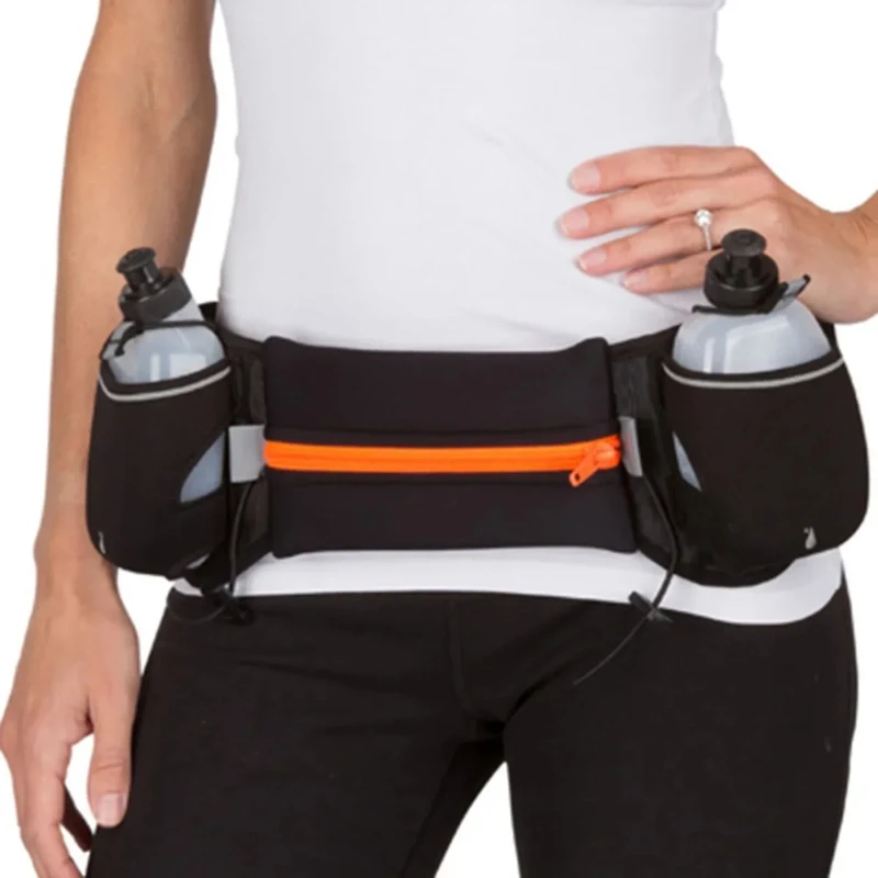 Riñonera para correr al aire libre para hombre y mujer, bolsa de cinturón de hidratación, botella de agua, Fitness, gimnasio, billetera deportiva