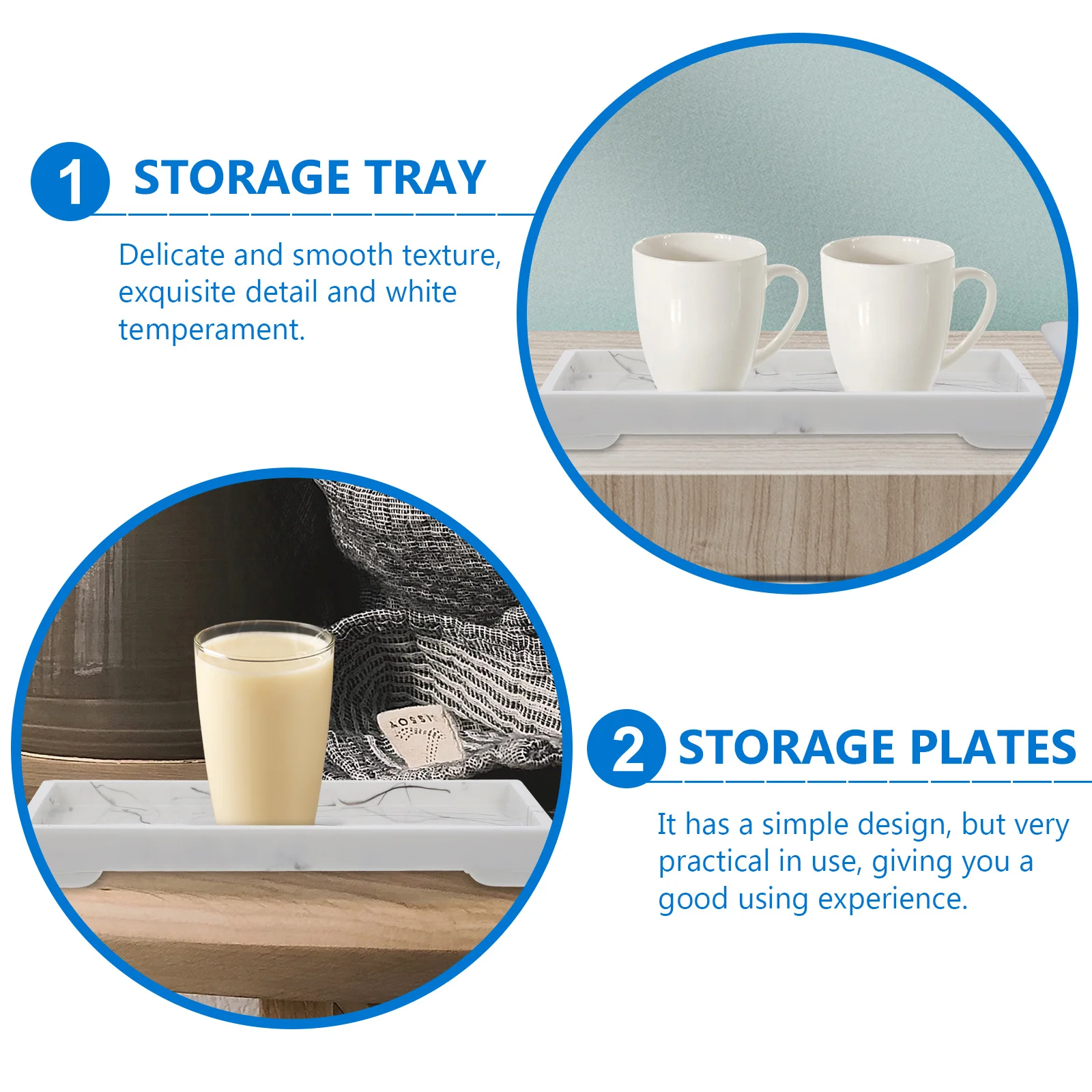 

1Pcs Marble Pattern Storage Tray Smooth Surface for Bathroom Cosmetics Jewelry Holder Home Use Storage Plates Jewelry Holder