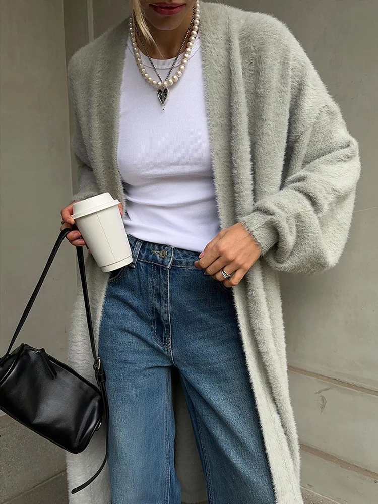 ByeMyLove Nepbont Gewaad Jas Gewaden Dames Winter Warm Vest Met Lange Mouwen Elegant Casual Over Size Bovenkleding Trending