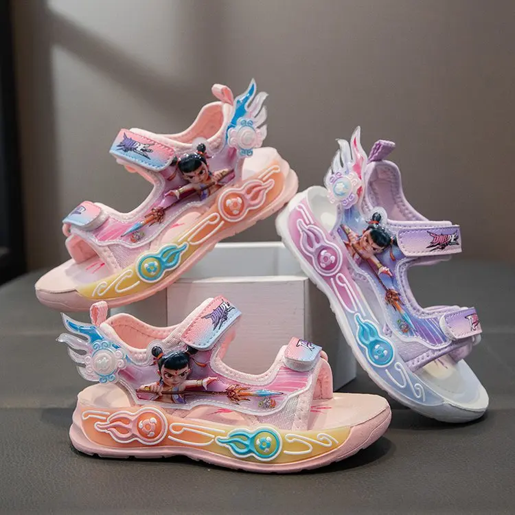 

New Children Sandals for Girls Korean Fashion Design Open Toe Anti Slip Beach Sandals Casual Comfortable Soft Sole Kids Shoes