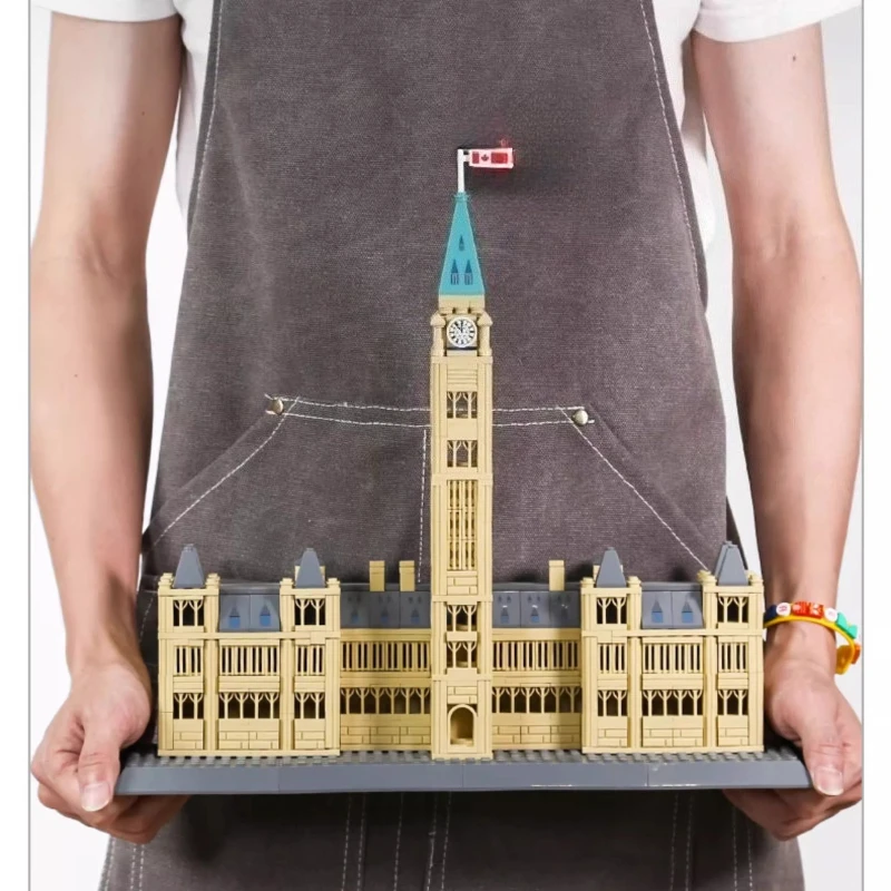 셈보 오타와 의회 언덕 건축 블록 창의적 조립 캐나다 의회 건물 건축 모형 장식 선물