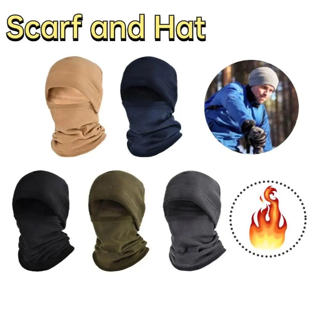 Fashion Warm Cap Winter Warm Balaclava Cycling Cap Outdoor Sports Windproof Cap Ski Bib Polar Cold-proof Hat Hooded Neck