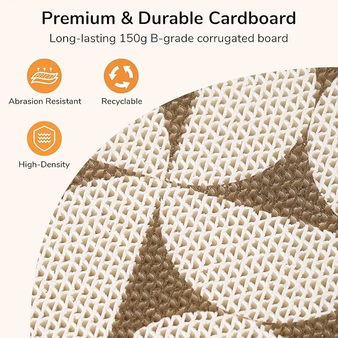 FUKUMARU 3-Piece Wall Mounted Cat Scratchers, 23.6 Inch Extra Long Cardboard Cat Scratch Pads, High-Density Cat Scratchers