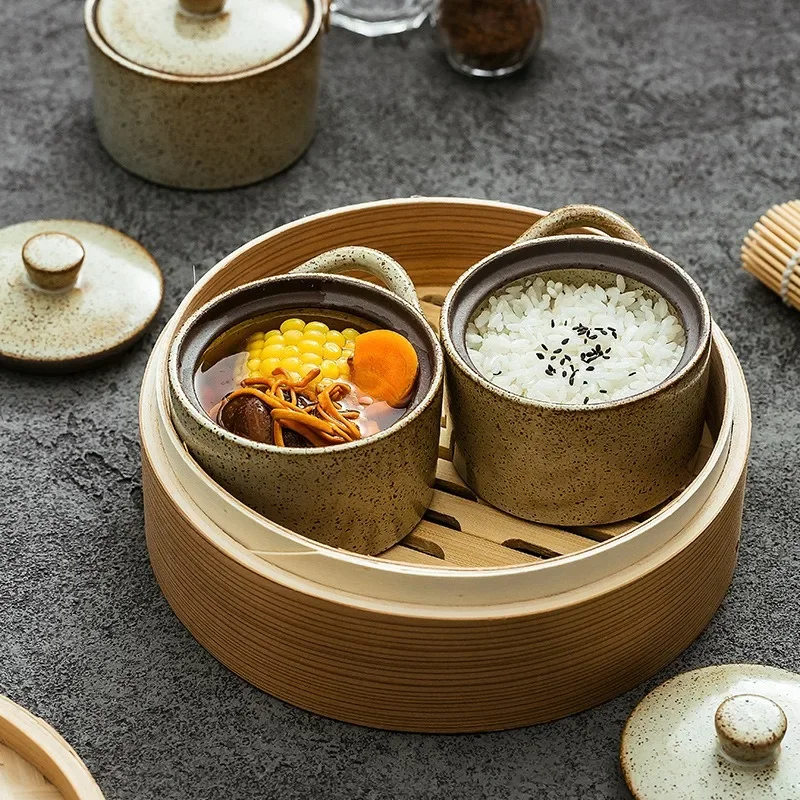 

Новая керамическая маленькая кастрюля для тушения, птичье гнездо, водонепроницаемая кастрюля для тушения, маленькая кастрюля для супа, японская грубая керамика, суповая кастрюля, бытовая миска для еды