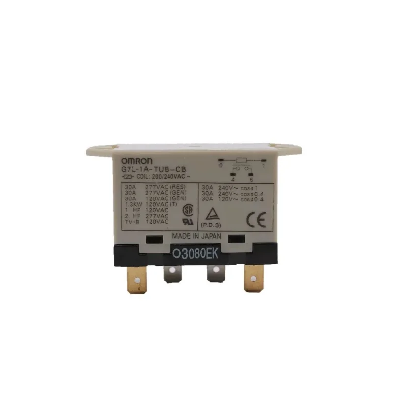 OMRON G7L-2A-TUBJ/BUBJ Power Relay 25A AC Contactor Replacement DPST-NO Test Button for HVAC Compressor Motor Control