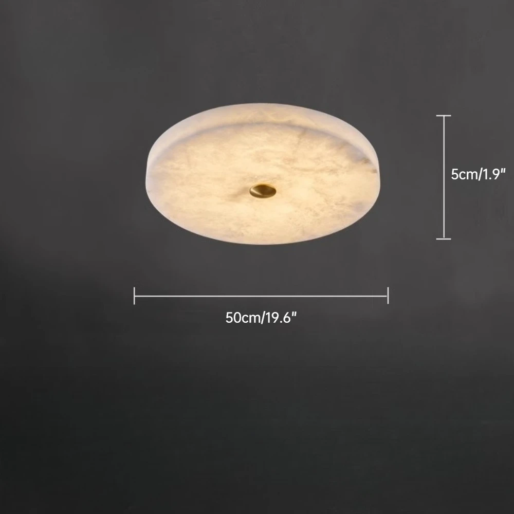 Ronde marmeren plafondlamp, modern en eenvoudig ontwerp, LED-verlichting, natuurlijk marmer, geschikt voor de woonkamer of slaapkamer, ultradunne ronde lamp.