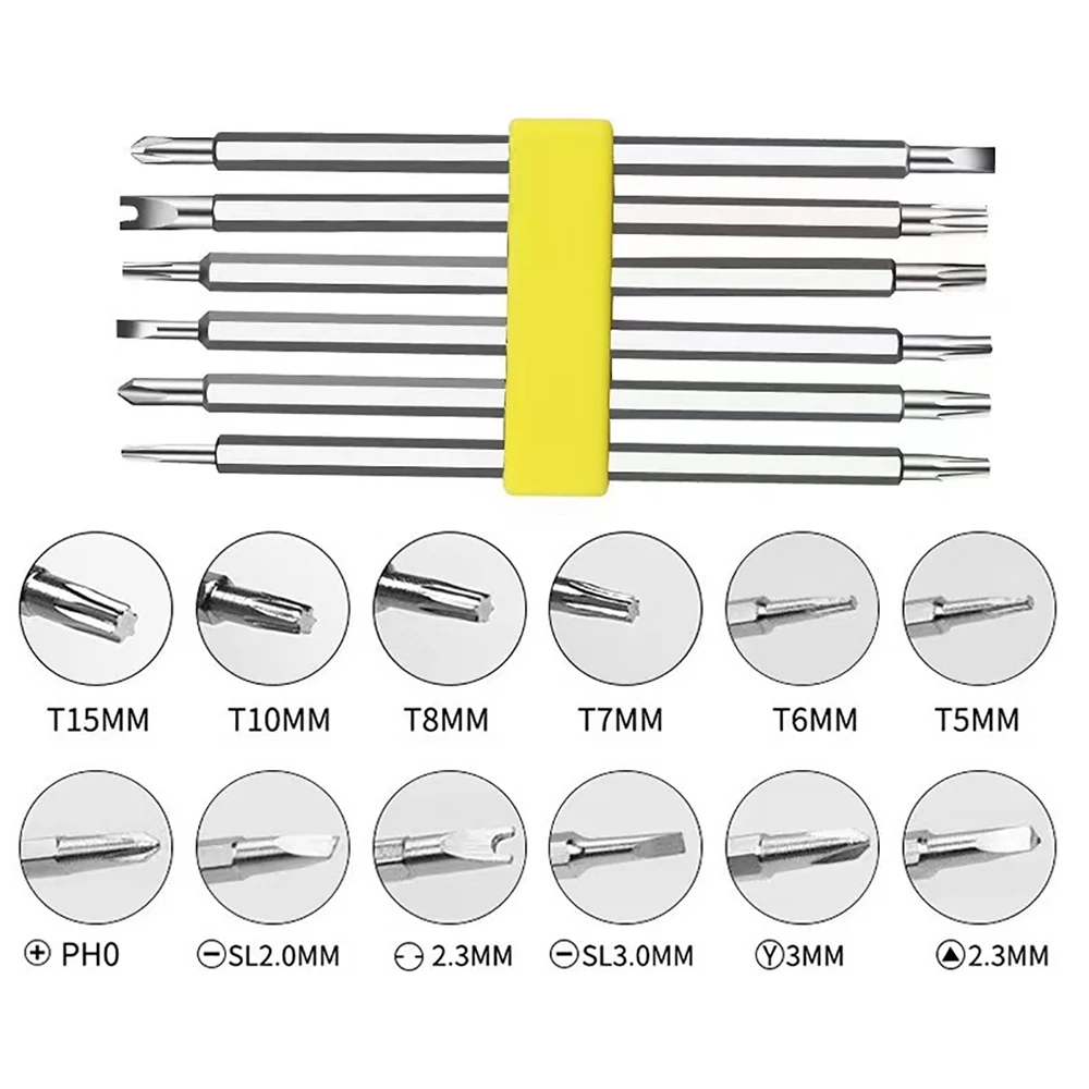 12 In 1 Multi-Purpose Screwdriver Set Cross Flat Shaped Screwdriver Head Multifunctional Precision Handheld Maintenance Tool