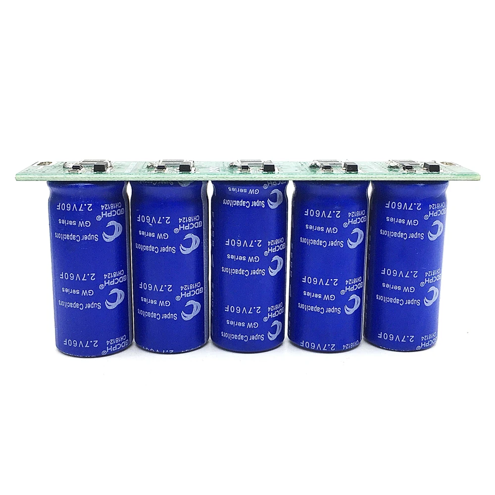 5PCS/1Set 13.5V 12F Single Row Farad Capacitor Super Capacitor 2.7V 60F Automotive Super Farad Capacitor Module Supply Rectifier