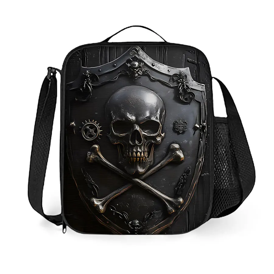 

Skull Shoulder Strap Lunch Bag for Boy and Girls Best Gifts 3D Cartoon School Bento Picnic Bag for Children