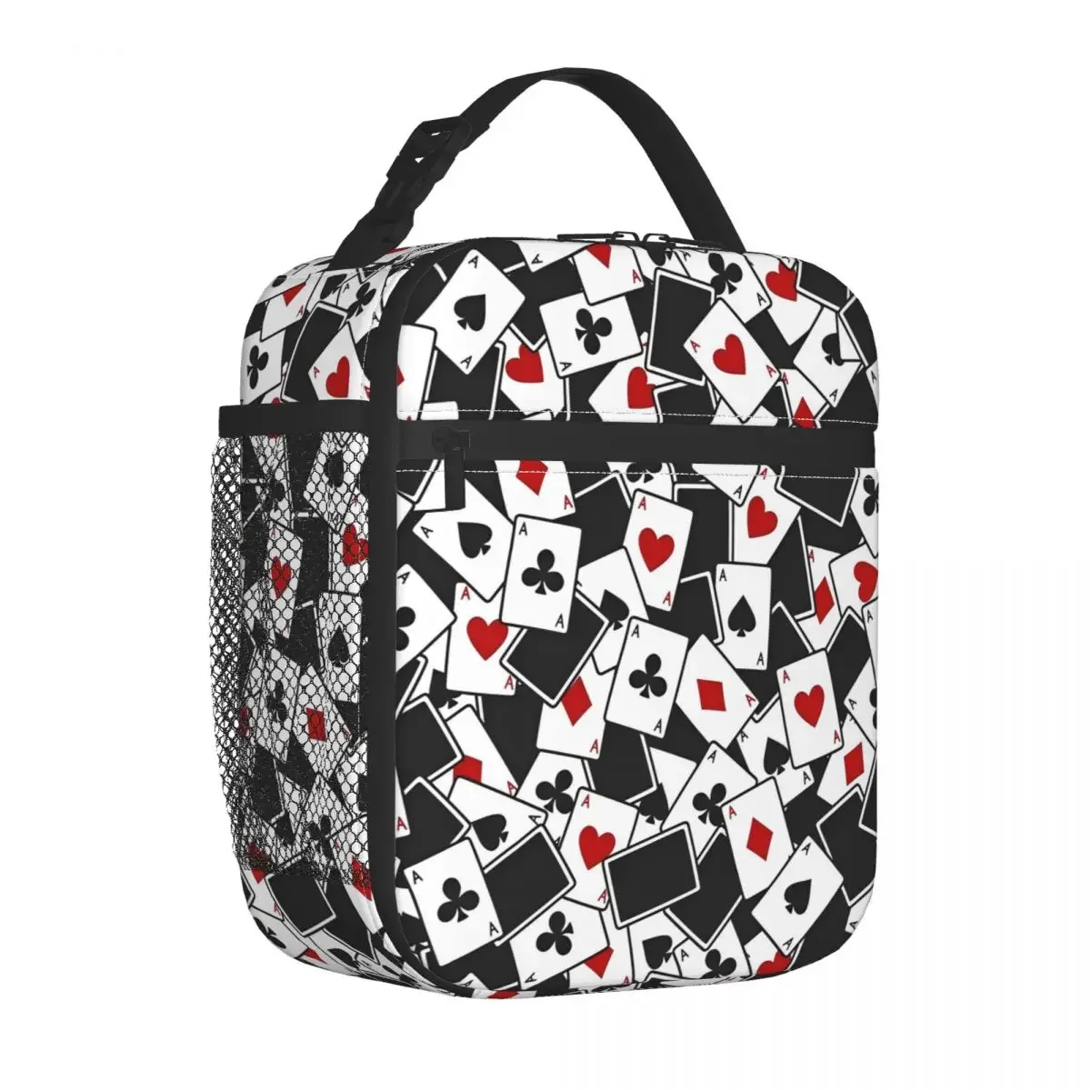 

Card Suits Poker Aesthetics Insulated Lunch Bags Leakproof Lunch Container Cooler Bag Tote Lunch Box School Travel Bento Pouch