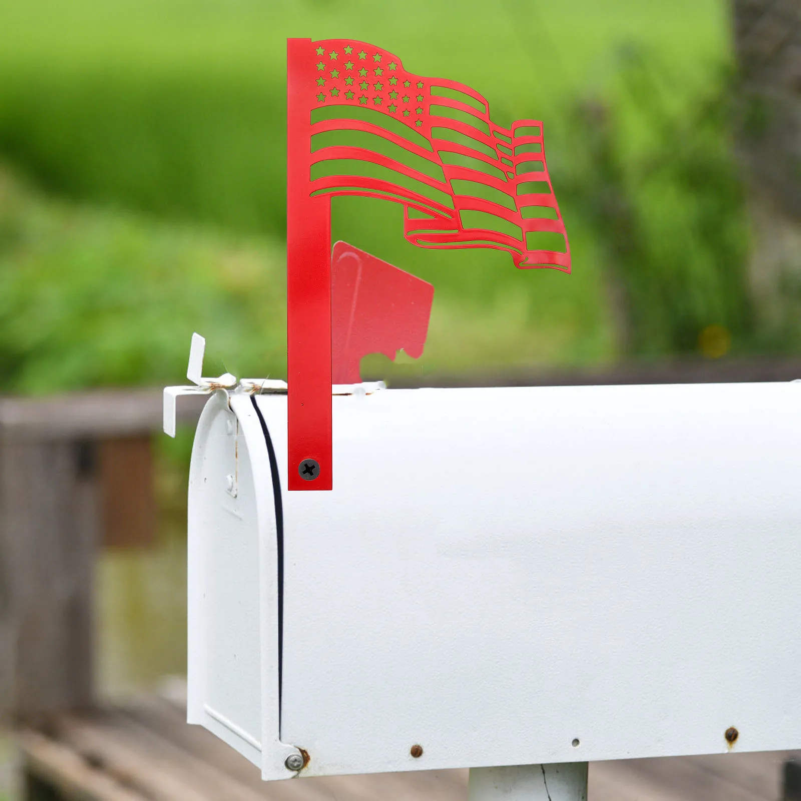 

Flag Shape Metal Mailbox Stake Decorative Garden Yard Mailbox Flag Sign Decoration Ornament Lovely Mail Box Picks