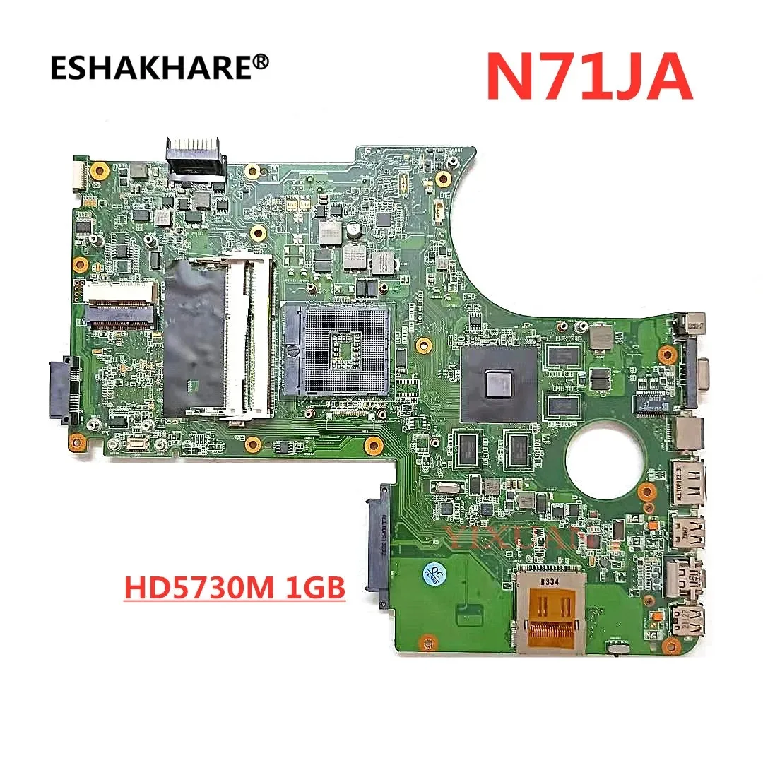 Placa base para ordenador portátil ASUS N71JA N71JQ X77JA HD5730M 1GB compatible con CPU i3 i5 i7 N71JA MAIN BOARD REV:2.1 100% probado en buen estado