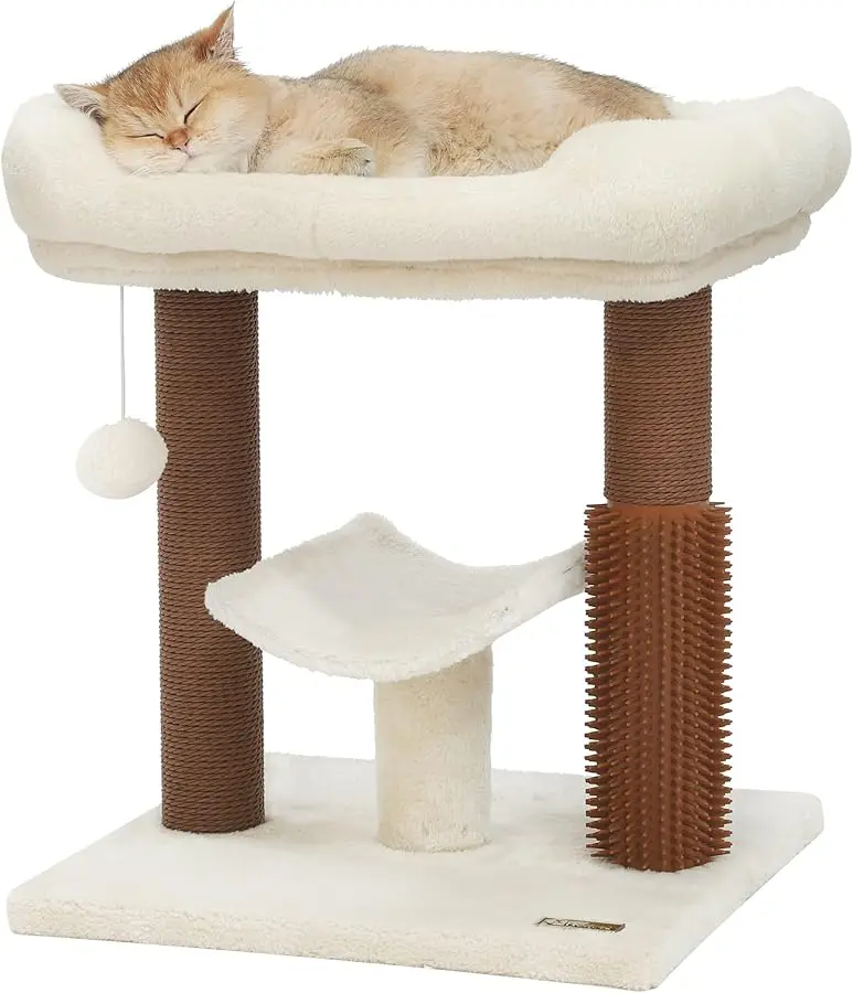 

Hoopet cat Tree Tower,cat Scratching Post for Indoor Cats,Featuring with Super Cozy Perch,Cat Self Groomer and Interactive Dangl