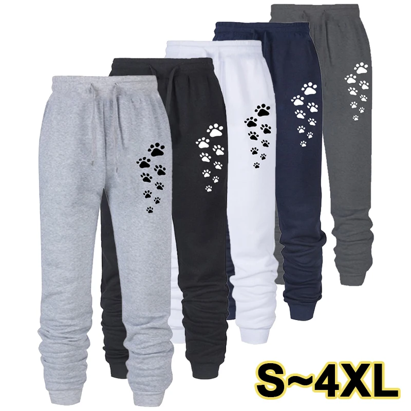 Women\'s cat claw printed sports pants cotton long pants jogging pants casual sports fitness jogging pants women\'s sports pants