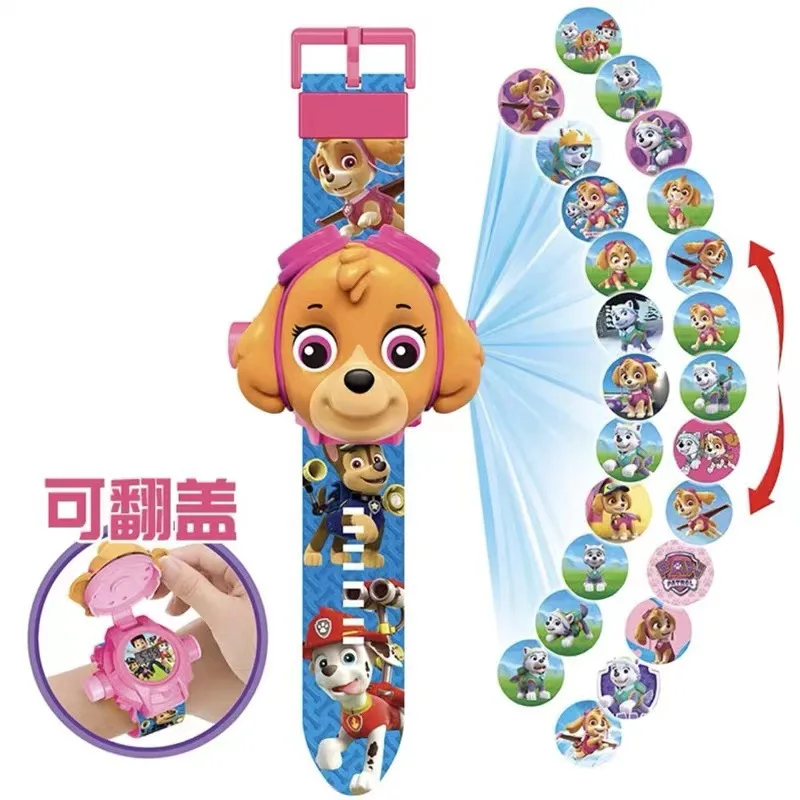 Paw Patrol Watch Cartoon Kids Projection Digital Watches Chase Skye Rubble Marshall Anime Figures Toy Wristband Children Gifts