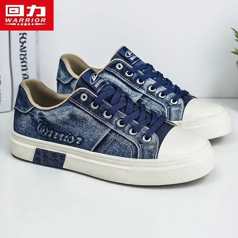 

Мужские кеды Warrior Original Brand с принтом и вышивкой, на шнуровке, из канваса, в стиле ретро, повседневные, джинсовые