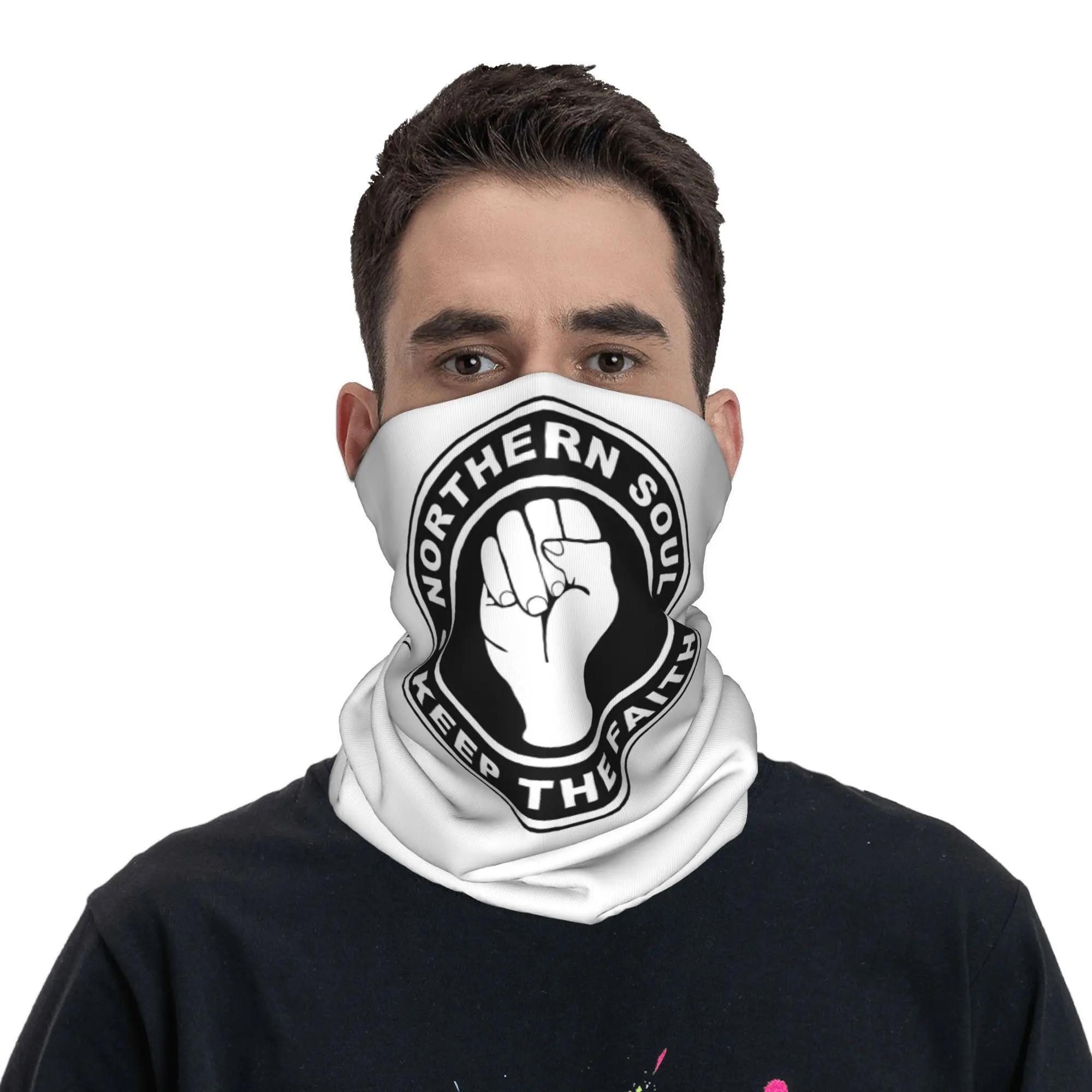 

Northern Soul Keep The Fait Bandana Neck Cover Printed Face Scarf Warm Headband Hiking Fishing For Men Women Adult Winter