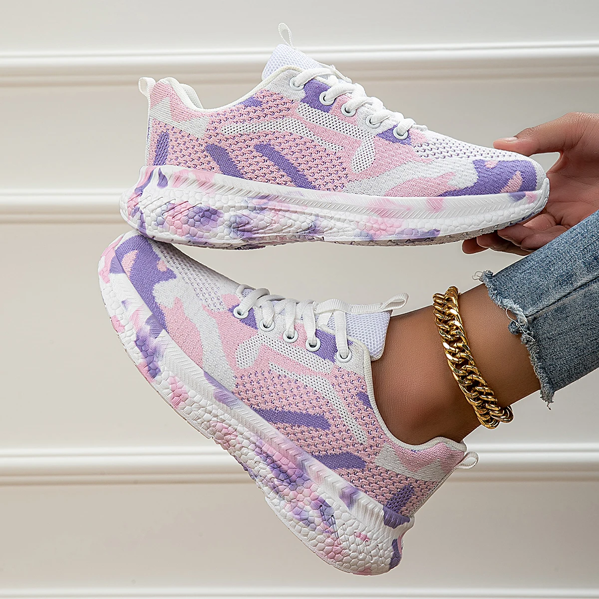 

YRZL спортивная обувь для женщин, 2024, легкие кроссовки, прогулочная обувь, нескользящая модная спортивная обувь для тренировок на тонкой подошве