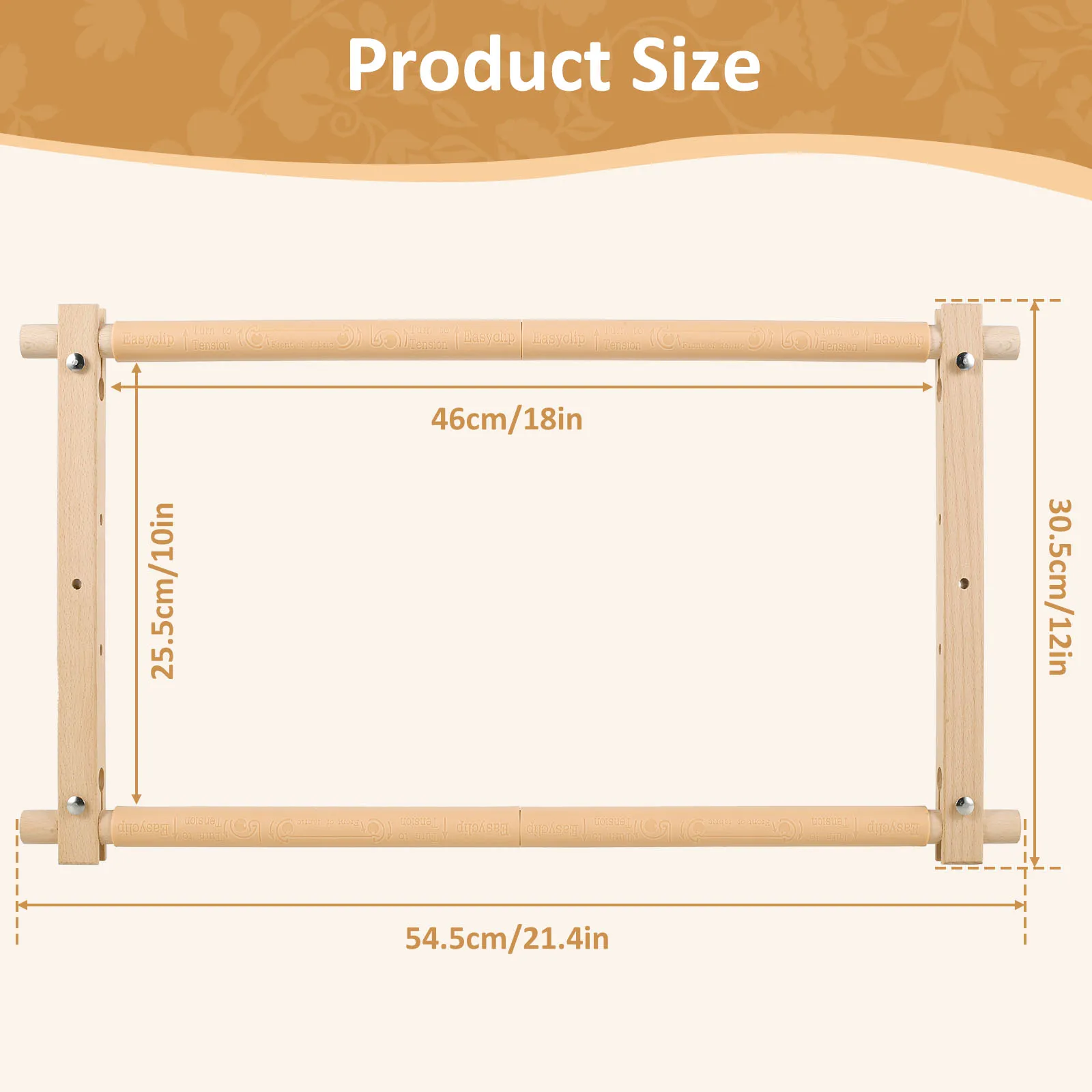 Beech Wood Tapestry Scroll Embroidery Frame Cross Stitch Frame Holder Needlepoint Frame Scroll Frame for Cross Stitch Stitching
