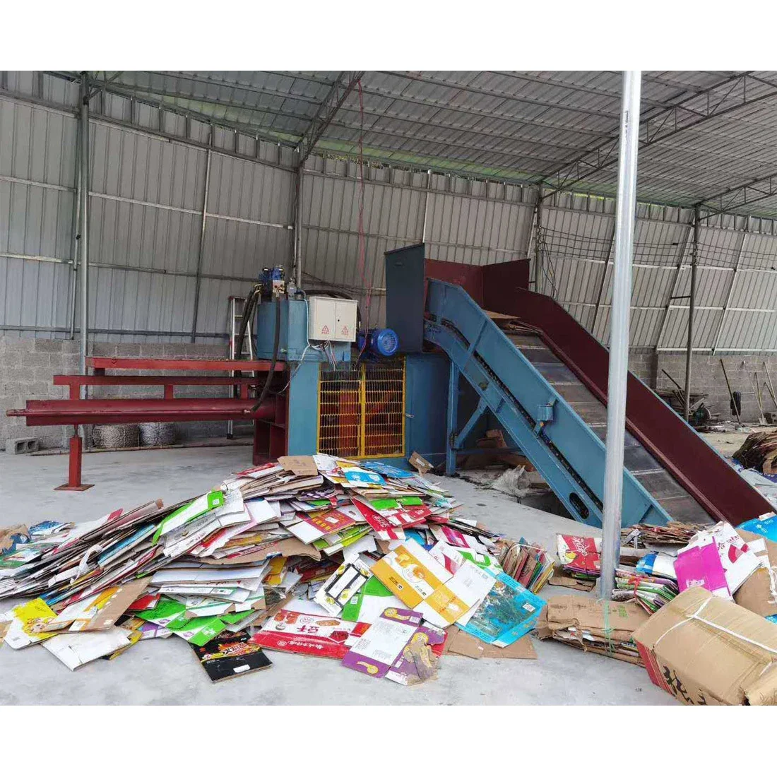 Large 160 Ton Horizontal Hydraulic Baler Cardboard Plastic Bottle Ton Bag Strapping Machine Garbage Compressor