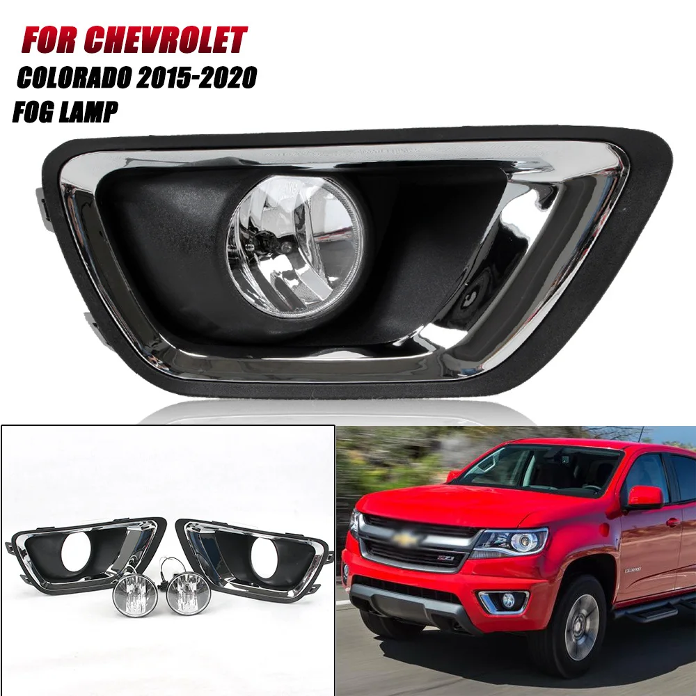 

Fog Lamp Assembly Fit For Chevrolet Chevy Colorado 2015 2016 2017 Halogen Bulb Car Front Bumper Driving Lights H3 12V 20W Parts