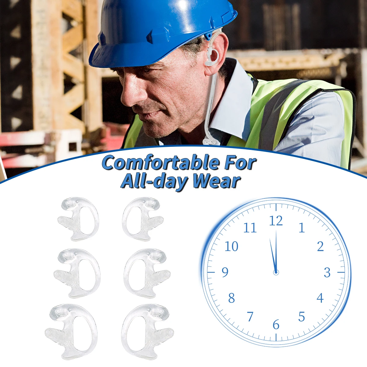 ABBREE Replacement Soft Silicone Earmold Earbud Earplug For Walkie Talkie Acoustic Coil Tube Earpiece Headset